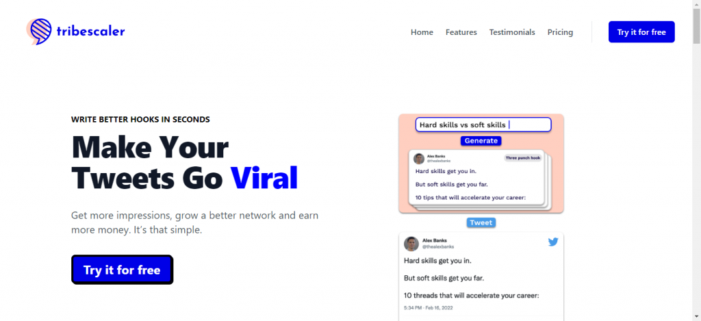 Tribescaler home page