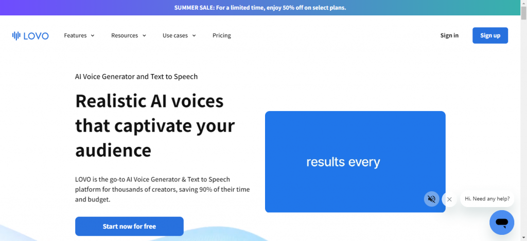 LOVO Home page