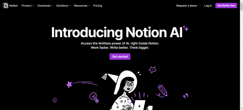 Notion AI home page