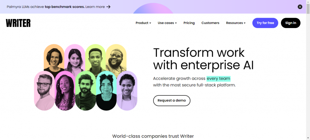 Writer.com home page