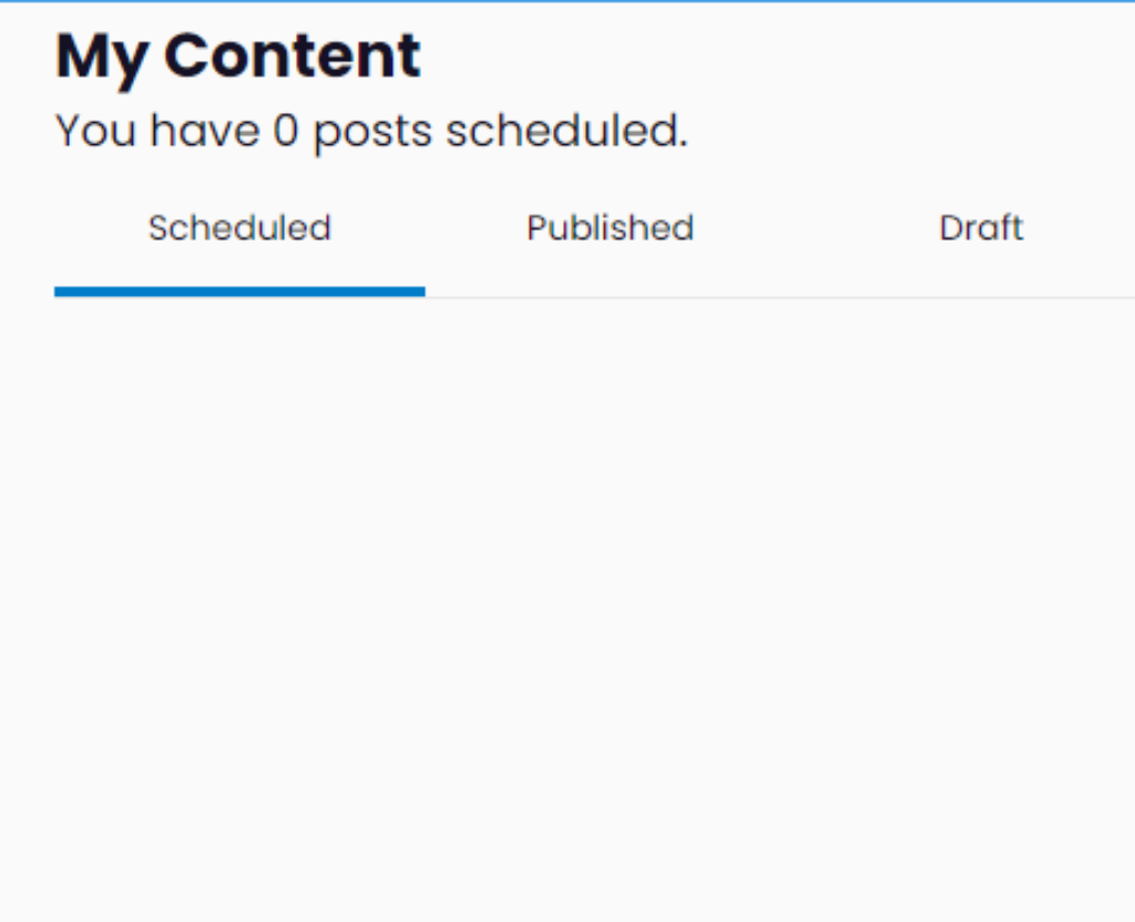 Image showing 3 sections for scheduled, published and draft posts. 