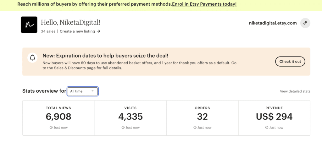 Real stats of my Etsy shop